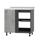 Кухонный модуль угловой Оптима Низ Н89-845 Антрацит/Бетон (без столешницы) (DTM-071835)