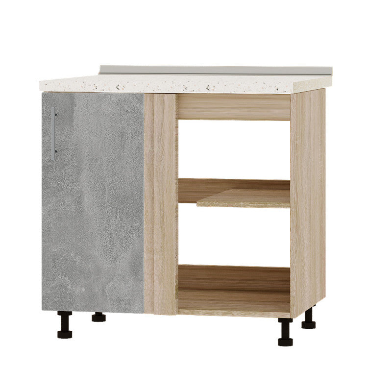 Кухонный модуль угловой Оптима Низ Н89-845 Дуб Сонома/Бетон (без столешницы) (DTM-071856)