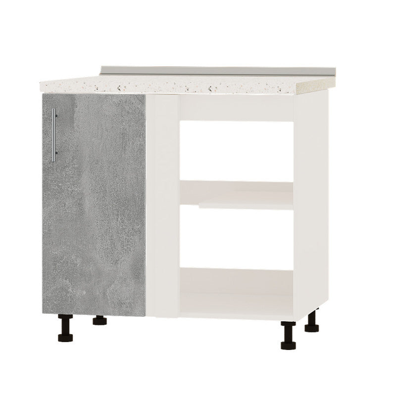 Кухонный модуль угловой Оптима Низ Н89-845 Белый/Бетон (без столешницы) (DTM-071842)