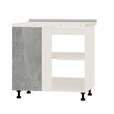 Кухонный модуль угловой Оптима Низ Н89-845 Белый/Бетон (без столешницы) (DTM-071842)