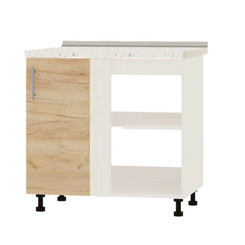 Кухонный модуль угловой Оптима Низ Н89-845 Белый/Дуб Крафт Золотой (без столешницы) (DTM-071844)