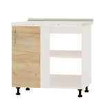 Кухонный модуль угловой Оптима Низ Н89-845 Белый/Дуб Крафт Золотой (без столешницы) (DTM-071844)