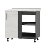 Кухонный модуль угловой Оптима Низ Н89-845 Антрацит/Дуб Крафт Белый (без столешницы) (DTM-071836)