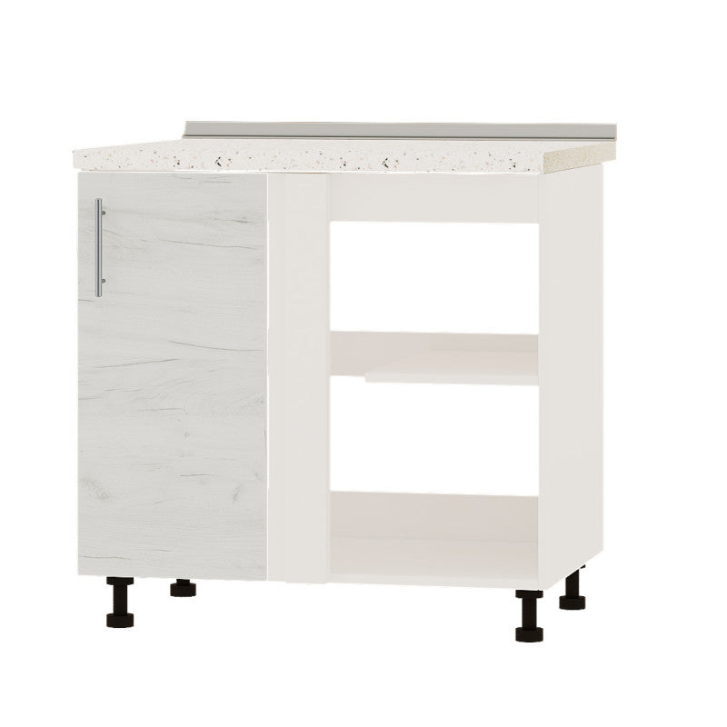 Кухонный модуль угловой Оптима Низ Н89-845 Белый/Дуб Крафт Белый (без столешницы) (DTM-071843)