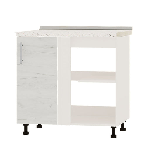 Кухонный модуль угловой Оптима Низ Н89-845 Белый/Дуб Крафт Белый (без столешницы) (DTM-071843)