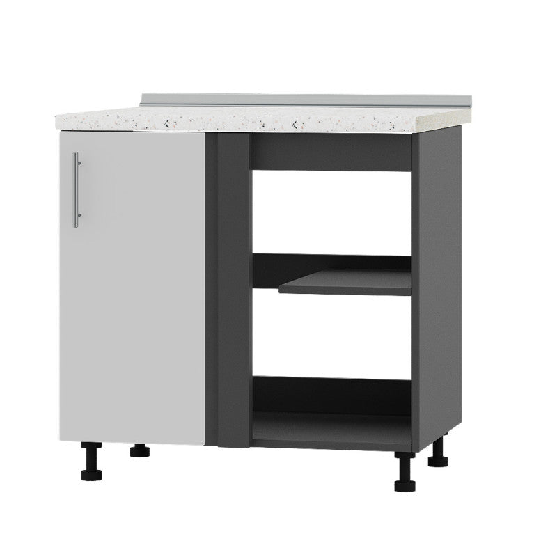 Кухонный модуль угловой Оптима Низ Н89-845 Антрацит/Нимфея Альба (Белый) (без столешницы) (DTM-071840)