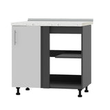 Кухонный модуль угловой Оптима Низ Н89-845 Антрацит/Нимфея Альба (Белый) (без столешницы) (DTM-071840)