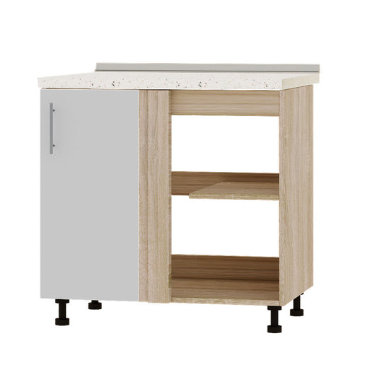 Кухонный модуль угловой Оптима Низ Н89-845 Дуб Сонома/Нимфея Альба (Белый) (без столешницы) (DTM-071861)