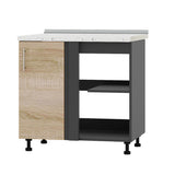 Кухонный модуль угловой Оптима Низ Н89-845 Антрацит/Дуб Сонома (без столешницы) (DTM-071838)