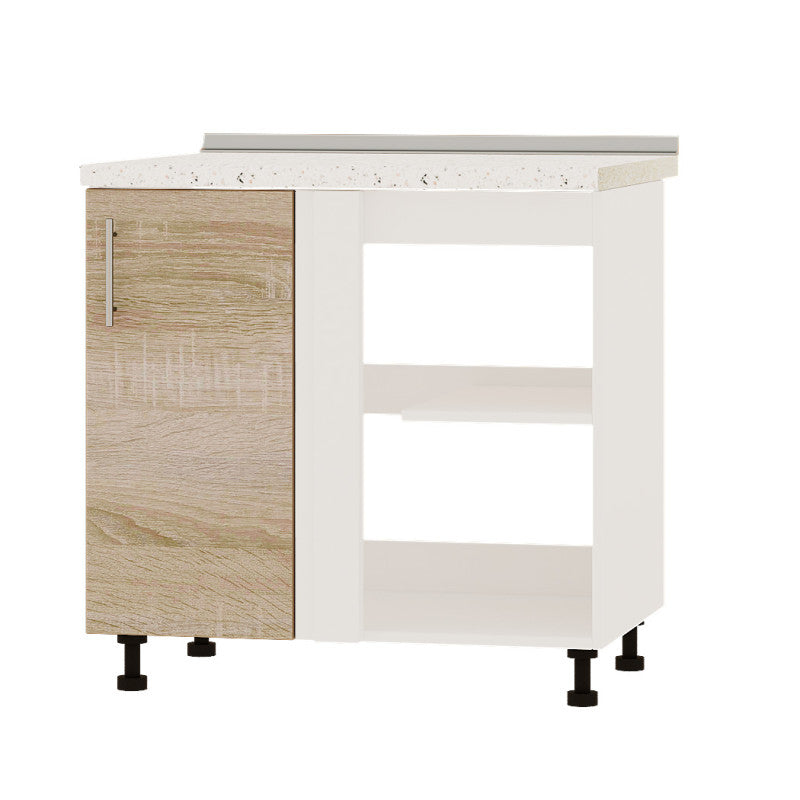 Кухонный модуль угловой Оптима Низ Н89-845 Белый/Дуб Сонома (без столешницы) (DTM-071845)