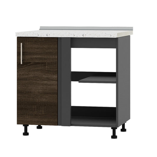 Кухонный модуль угловой Оптима Низ Н89-845 Антрацит/Дуб Сонома Трюфель (без столешницы) (DTM-071839)