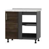 Кухонный модуль угловой Оптима Низ Н89-845 Антрацит/Дуб Сонома Трюфель (без столешницы) (DTM-071839)