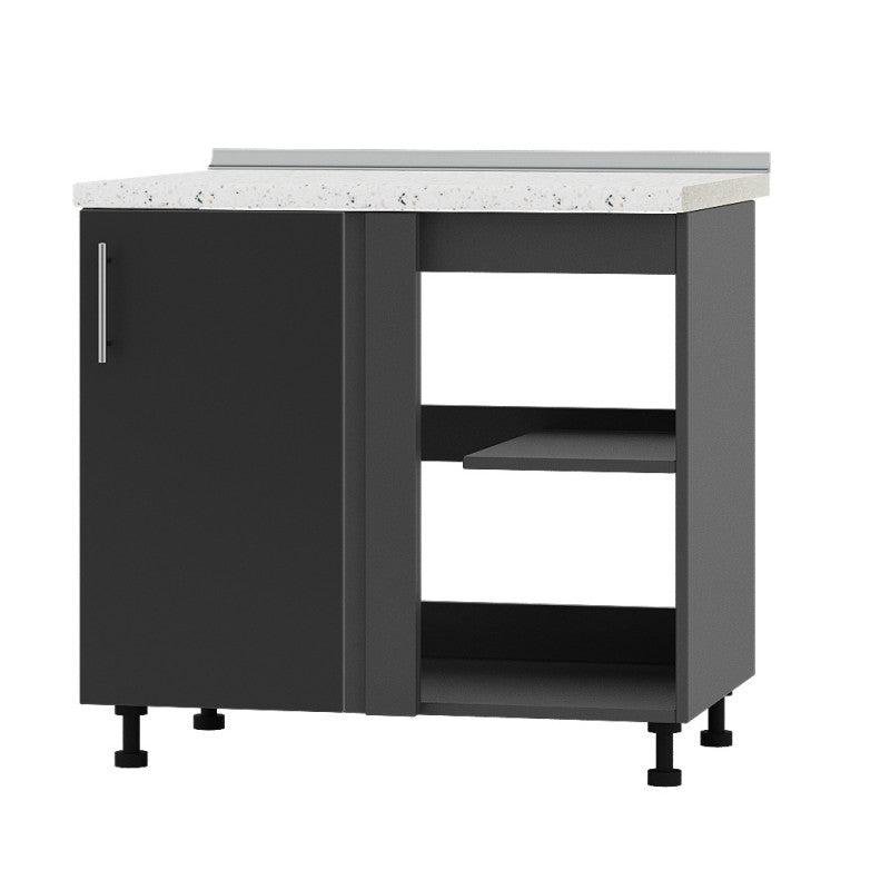 Кухонный модуль угловой Оптима Низ Н89-895 Антрацит/Антрацит (без столешницы) (DTM-071862)