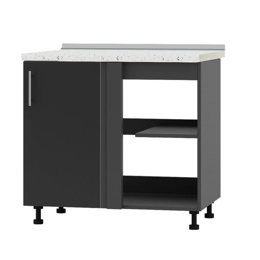 Кухонный модуль угловой Оптима Низ Н89-895 Антрацит/Антрацит (без столешницы) (DTM-071862)