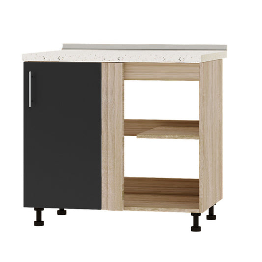 Кухонный модуль угловой Оптима Низ Н89-895 Дуб Сонома/Антрацит (без столешницы) 895х461х820 мм (DTM-071801)