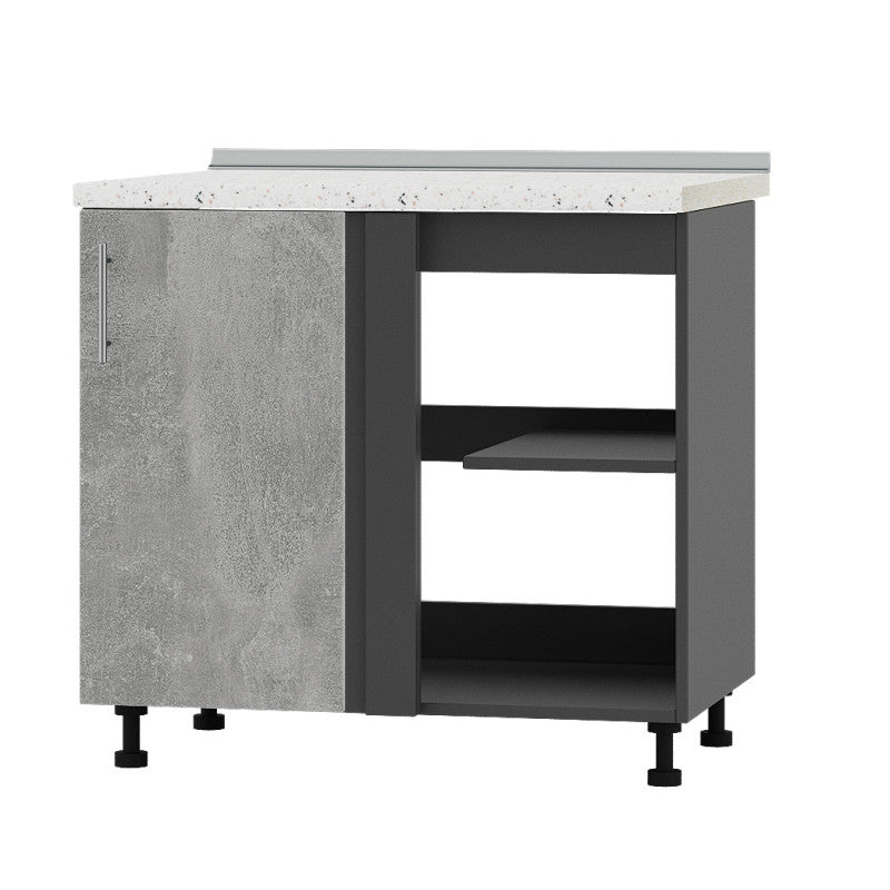 Кухонный модуль угловой Оптима Низ Н89-895 Антрацит/Бетон (без столешницы) (DTM-071863)