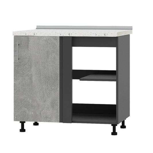 Кухонный модуль угловой Оптима Низ Н89-895 Антрацит/Бетон (без столешницы) (DTM-071863)