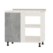 Кухонный модуль угловой Оптима Низ Н89-895 Белый/Бетон (без столешницы) 895х461х820 мм (DTM-071788)