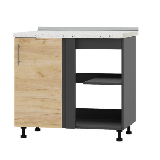 Кухонный модуль угловой Оптима Низ Н89-895 Антрацит/Дуб Крафт Золотой (без столешницы) (DTM-071865)