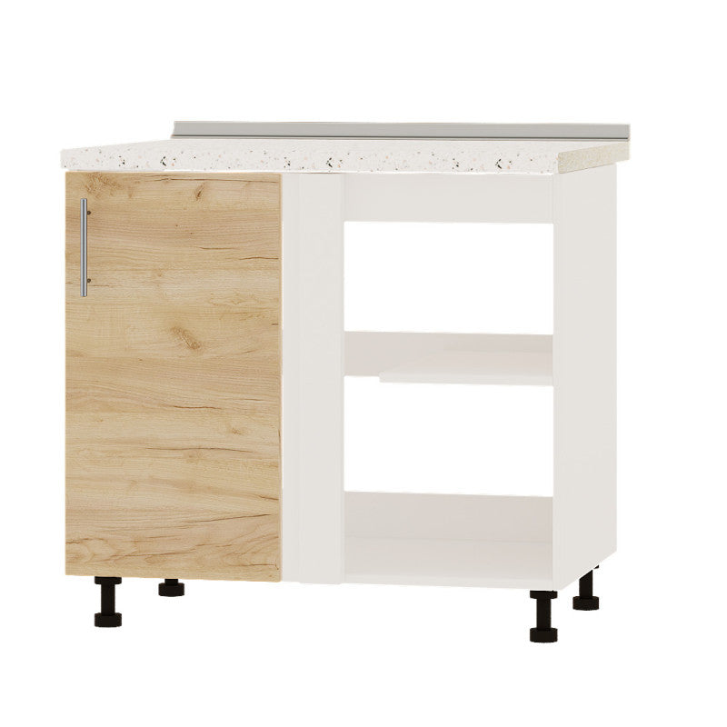 Кухонный модуль угловой Оптима Низ Н89-895 Белый/Дуб Крафт Золотой (без столешницы) 895х461х820 мм (DTM-071790)