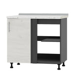 Кухонный модуль угловой Оптима Низ Н89-895 Антрацит/Дуб Крафт Белый (без столешницы) (DTM-071864)