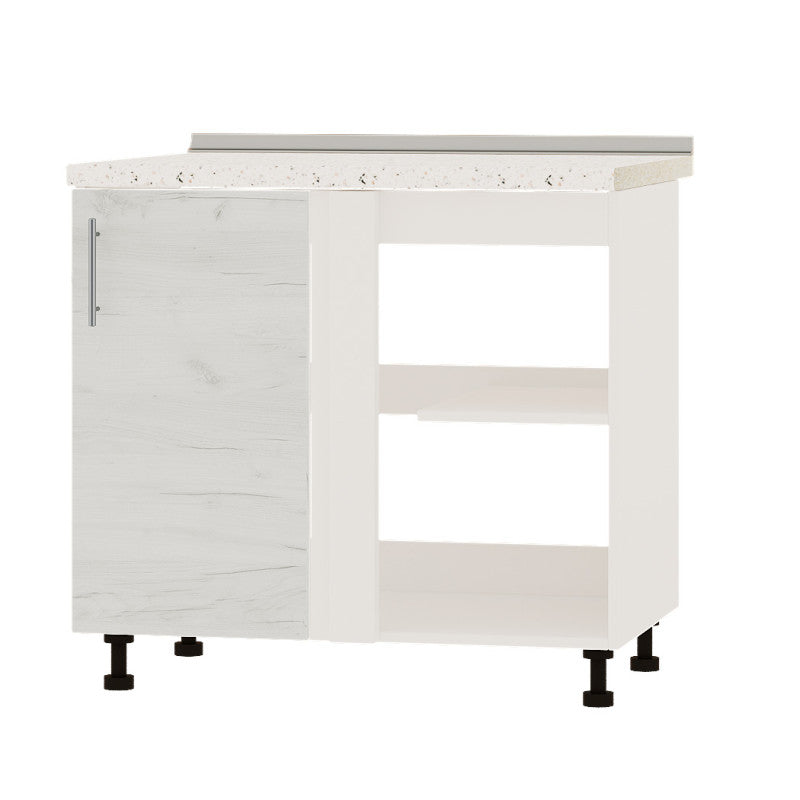 Кухонный модуль угловой Оптима Низ Н89-895 Белый/Дуб Крафт Белый (без столешницы) 895х461х820 мм (DTM-071789)