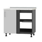 Кухонный модуль угловой Оптима Низ Н89-895 Антрацит/Нимфея Альба (Белый) (без столешницы) 895х461х820 мм (DTM-071786)