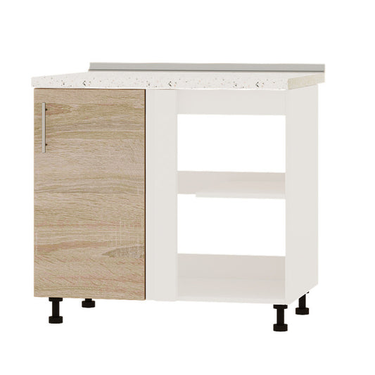 Кухонный модуль угловой Оптима Низ Н89-895 Белый/Дуб Сонома (без столешницы) 895х461х820 мм (DTM-071791)