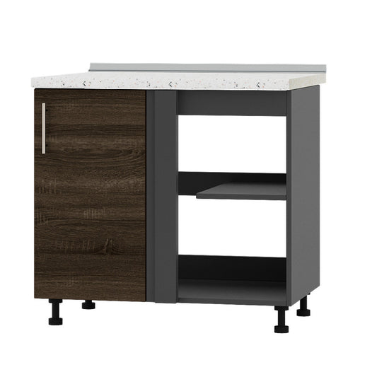 Кухонный модуль угловой Оптима Низ Н89-895 Антрацит/Дуб Сонома Трюфель (без столешницы) (DTM-071867)