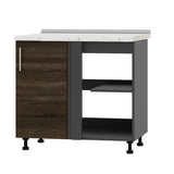 Кухонный модуль угловой Оптима Низ Н89-895 Антрацит/Дуб Сонома Трюфель (без столешницы) (DTM-071867)