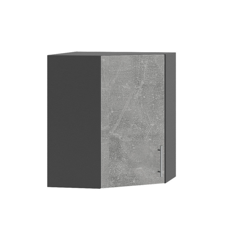 Кухонный модуль угловой Оптима Верх В17-600 Антрацит/Бетон 600х600х720 мм (DTM-072418)