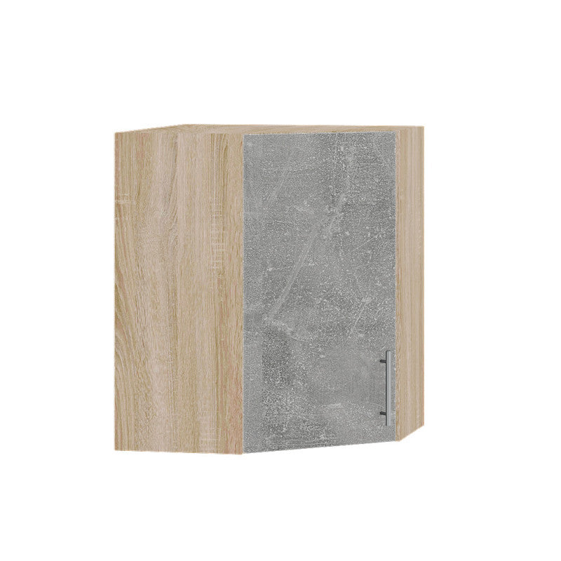 Кухонный модуль угловой Оптима Верх В17-600 Дуб Сонома/Бетон 600х600х720 мм (DTM-072439)