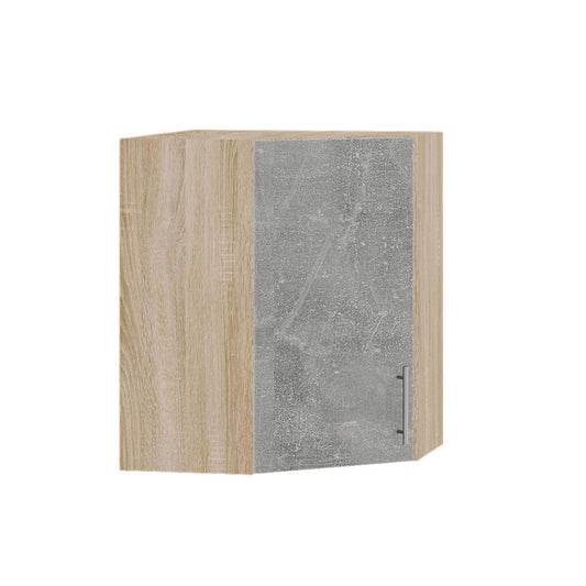Кухонный модуль угловой Оптима Верх В17-600 Дуб Сонома/Бетон 600х600х720 мм (DTM-072439)