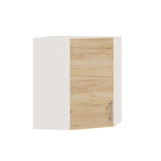 Кухонный модуль угловой Оптима Верх В17-600 Белый/Дуб Крафт Золотой 600х600х720 мм (DTM-072427)