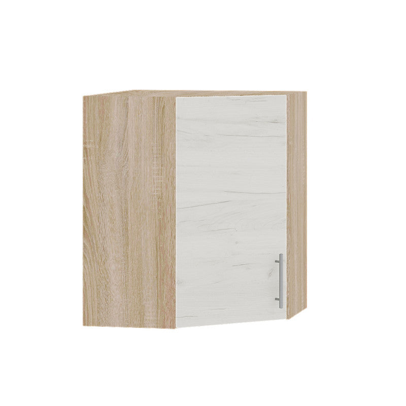 Кухонный модуль угловой Оптима Верх В17-600 Дуб Сонома/Дуб Крафт Белый 600х600х720 мм (DTM-072440)