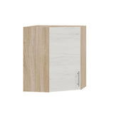 Кухонный модуль угловой Оптима Верх В17-600 Дуб Сонома/Дуб Крафт Белый 600х600х720 мм (DTM-072440)