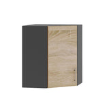 Кухонный модуль угловой Оптима Верх В17-600 Антрацит/Дуб Сонома 600х600х720 мм (DTM-072421)