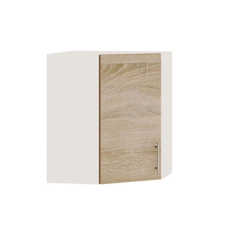 Кухонный модуль угловой Оптима Верх В17-600 Белый/Дуб Сонома 600х600х720 мм (DTM-072428)