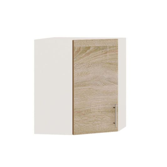 Кухонный модуль угловой Оптима Верх В17-600 Белый/Дуб Сонома 600х600х720 мм (DTM-072428)