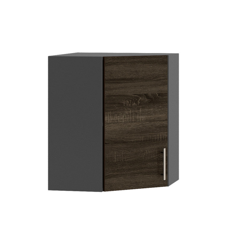 Кухонный модуль угловой Оптима Верх В17-600 Антрацит/Дуб Сонома Трюфель 600х600х720 мм (DTM-072422)