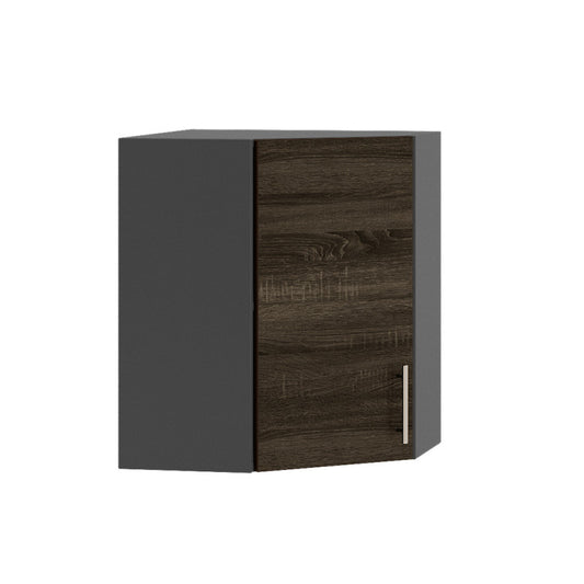 Кухонный модуль угловой Оптима Верх В17-600 Антрацит/Дуб Сонома Трюфель 600х600х720 мм (DTM-072422)