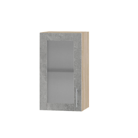 Кухонный модуль витрина Оптима Верх ВВ01-400 Дуб Сонома/Бетон 400х296х720 мм (DTM-073117)