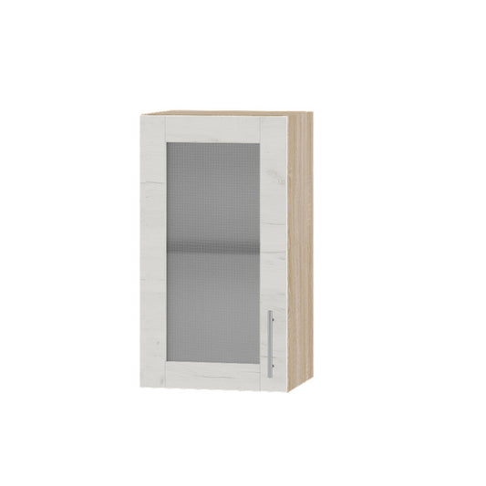 Кухонный модуль витрина Оптима Верх ВВ01-400 Дуб Сонома/Дуб Крафт Белый 400х296х720 мм (DTM-073118)