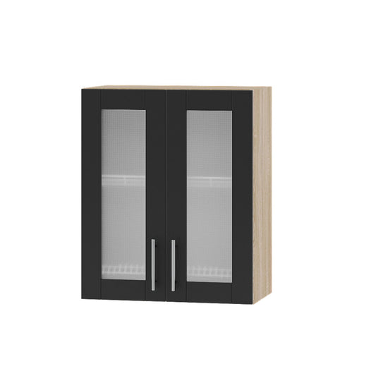 Кухонный модуль витрина Оптима Верх ВВ06-600 Дуб Сонома/Антрацит 600х296х720 мм (DTM-073144)