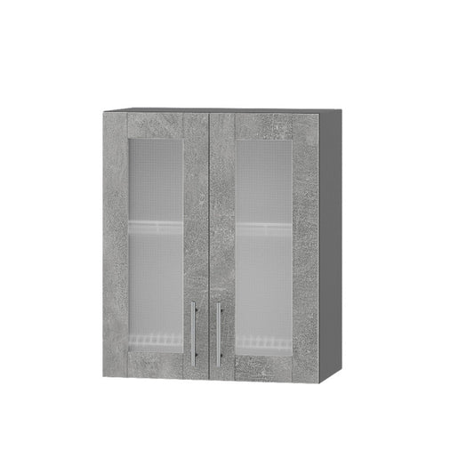 Кухонный модуль витрина Оптима Верх ВВ06-600 Антрацит/Бетон 600х296х720 мм (DTM-073124)