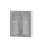 Кухонный модуль витрина Оптима Верх ВВ06-600 Белый/Бетон 600х296х720 мм (DTM-073131)