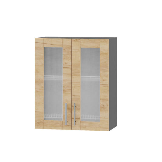 Кухонный модуль витрина Оптима Верх ВВ06-600 Антрацит/Дуб Крафт Золотой 600х296х720 мм (DTM-073126)