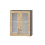 Кухонный модуль витрина Оптима Верх ВВ06-600 Антрацит/Дуб Крафт Золотой 600х296х720 мм (DTM-073126)