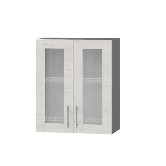 Кухонный модуль витрина Оптима Верх ВВ06-600 Антрацит/Дуб Крафт Белый 600х296х720 мм (DTM-073125)