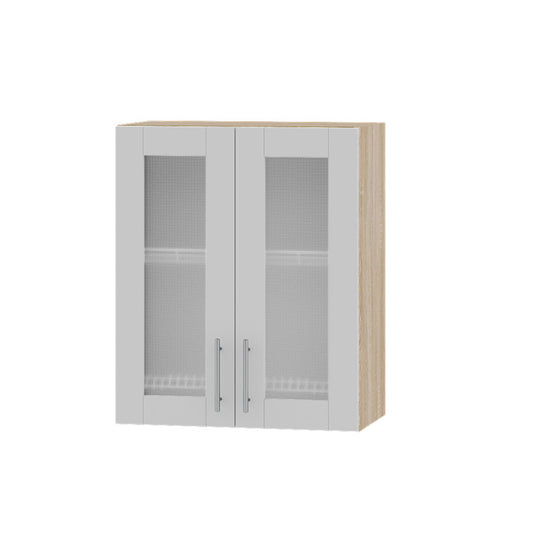 Кухонный модуль витрина Оптима Верх ВВ06-600 Дуб Сонома/Нимфея Альба (Белый) 600х296х720 мм (DTM-073150)